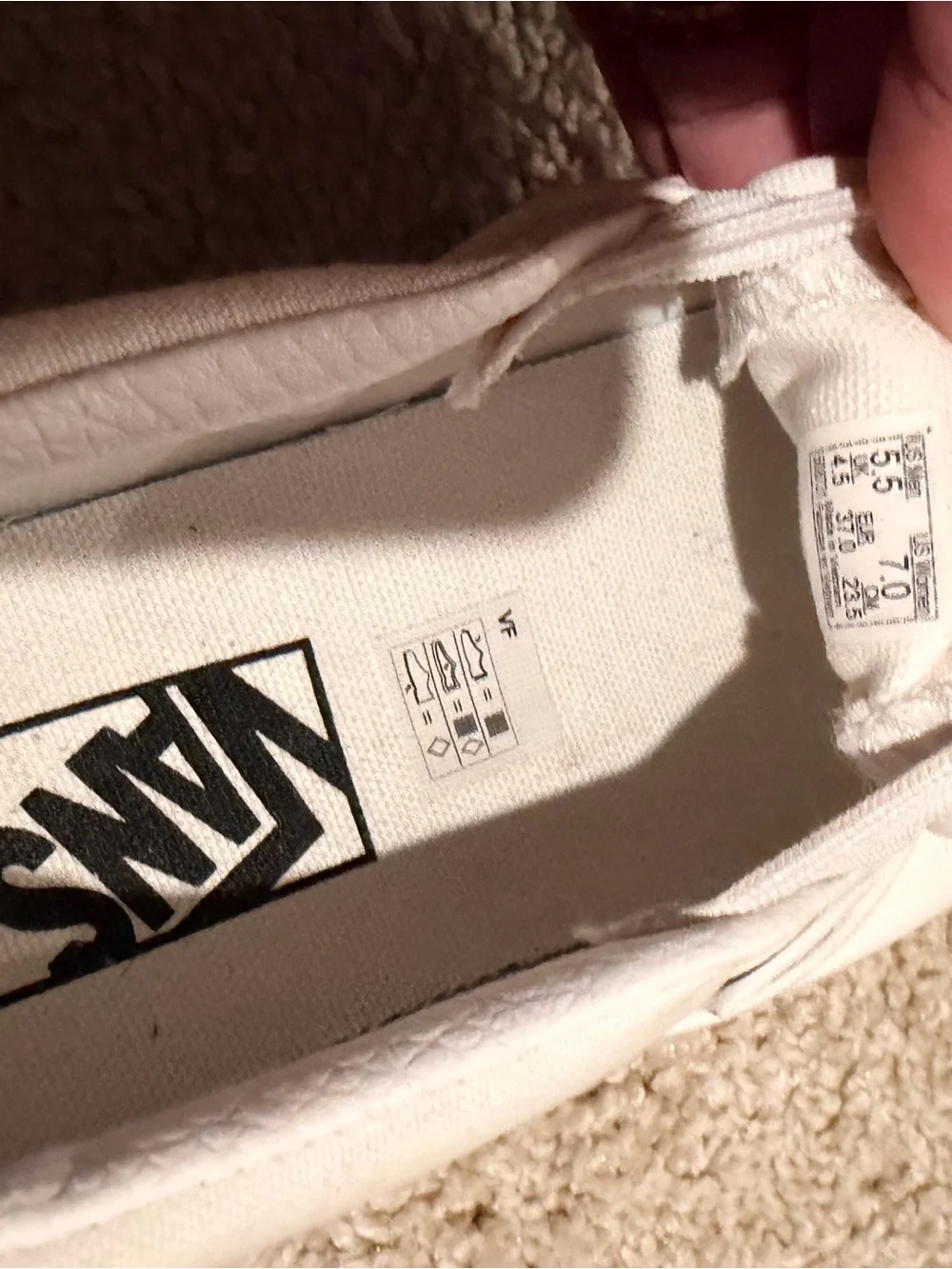 Vans Classic Slip-On Canvas Sneakers in White